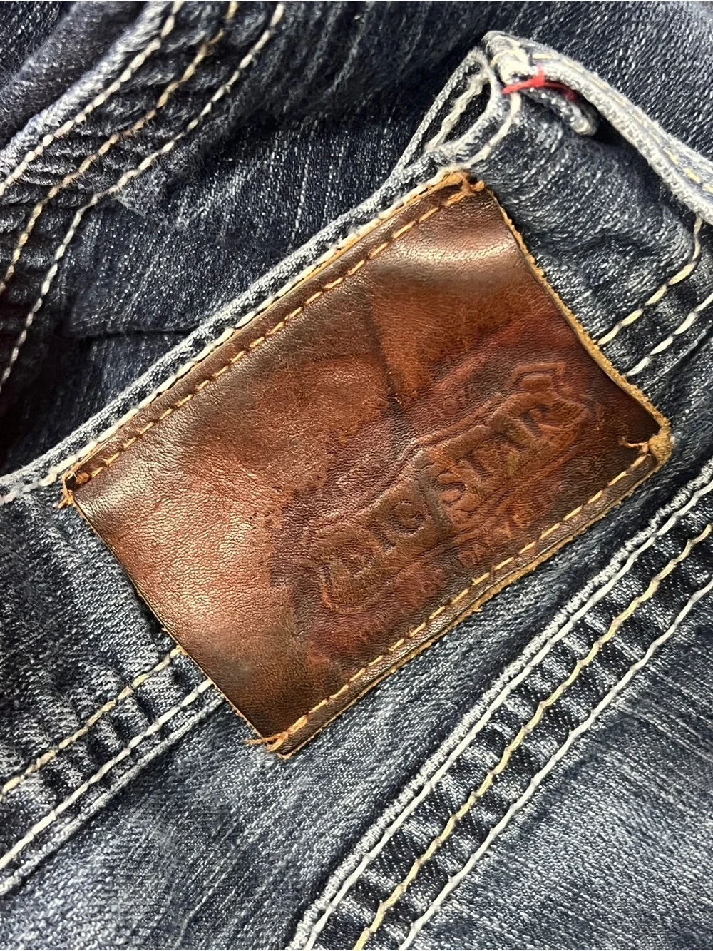 Big Star Pioneer Jeans 32XL Boot Cut Buckle ExclusiveDistressed Thick Stitch